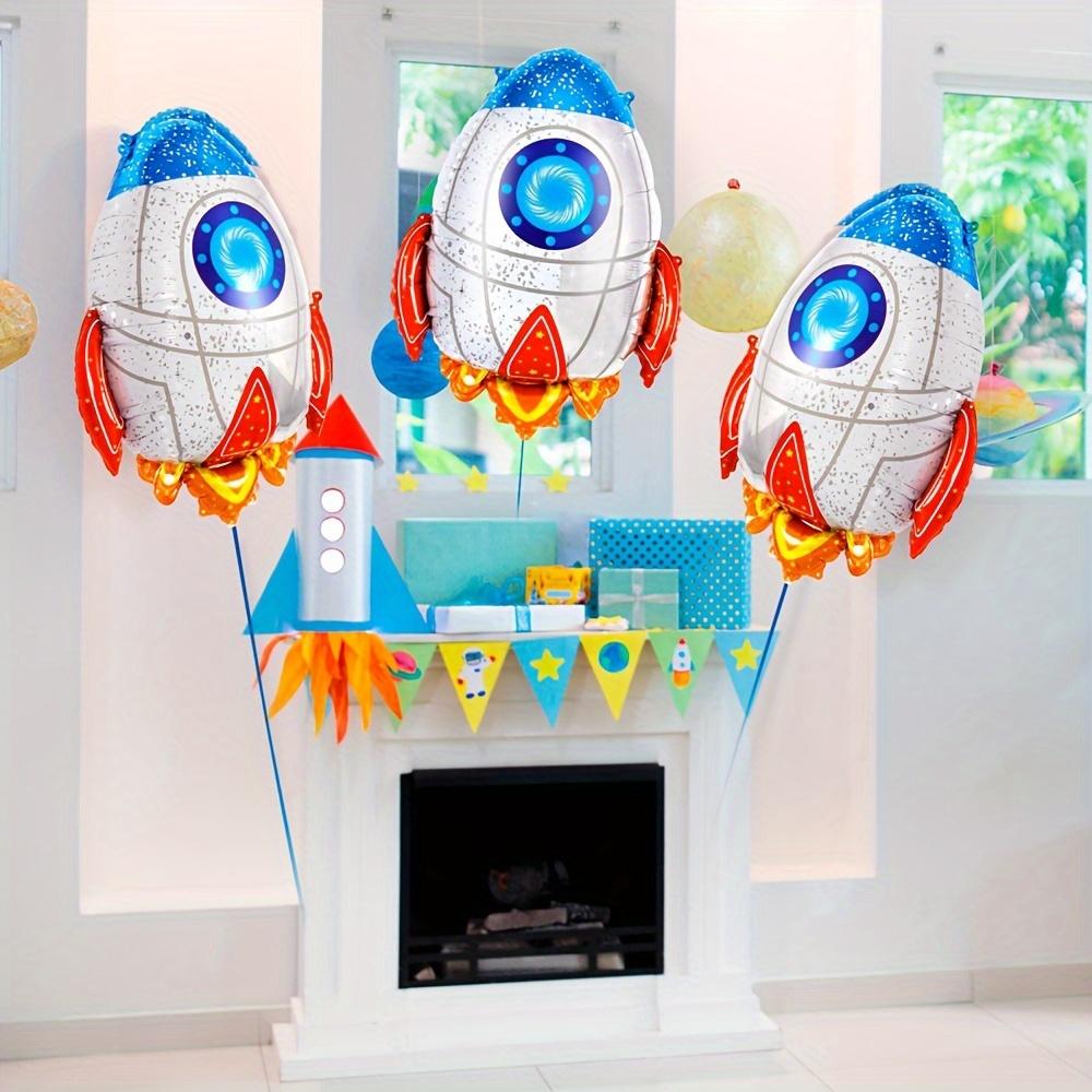 6-Pack of New Rocket Balloons, Aluminum Foil Rocket Balloons, Suitable for Rocket-Themed Events, Flight-Themed Events, and Birthday Party Decorations