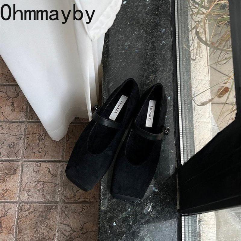 Дизайнерские винтажные туфли-лодочки для женщин Mary Jane, модные туфли с квадратным носком, весенние повседневные балетки 2025 года