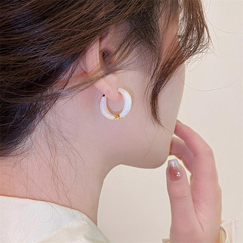 1 пара корейских элегантных металлических сережек-колец в форме капли масла, винтажная круглая пряжка для ушей для женщин, классические украшения для ушей, подарки на вечеринку