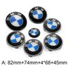 XKUGH1 For BMW New 2025 New 7pcs Car Front Emblem 7pcs Car Front Emblem Rear Badge Wheel Hub Cap Sticker for E46 E90 E60 F10 F11 F20 F3