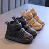 2024 Детские короткие хлопковые ботинки для девочек, зимняя новая мода в корейском стиле, мягкие, удобные, нескользящие, универсальные, теплые ботинки