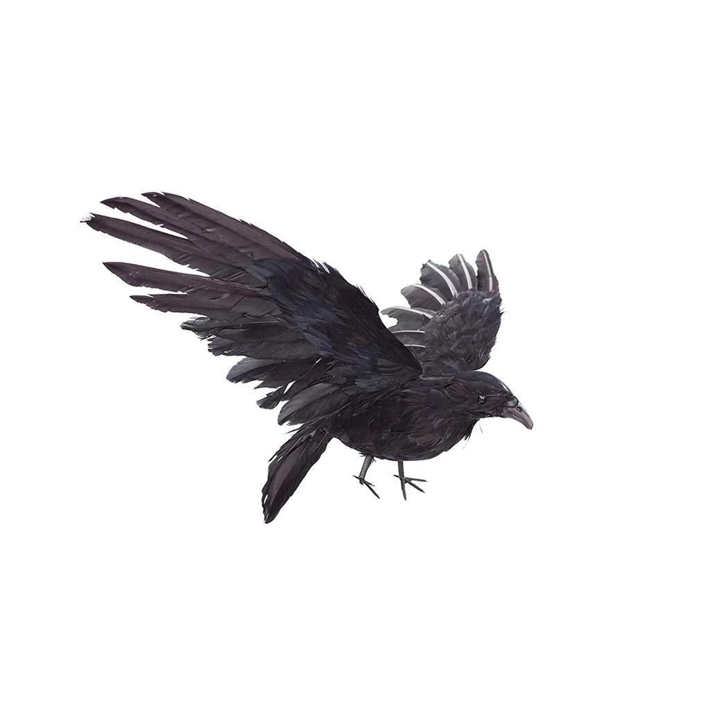 Black Crow Halloween Decoration Realistic Flying Crow Prop For Halloween Yard Garden