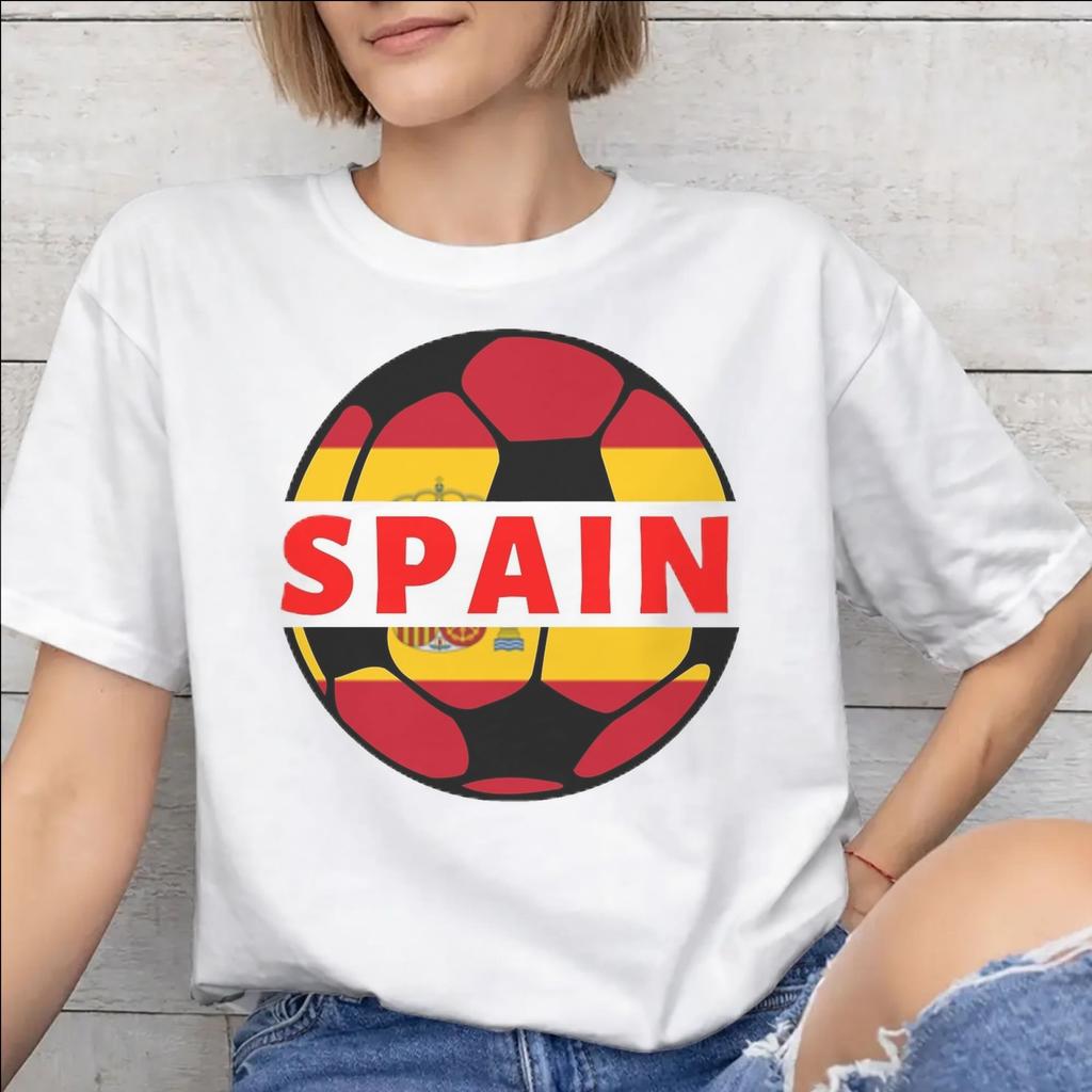 Unisexs Unisexs Spain Football 2026 Shirt Cotton Graphic TShirt Clothing Outfits