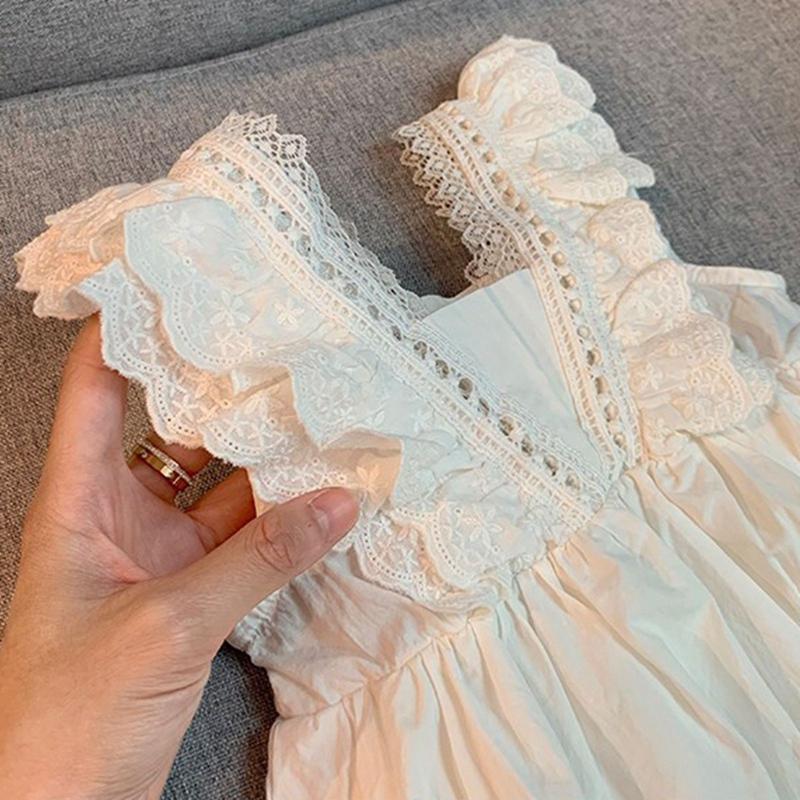 Сарафан для девочек, летнее детское белое кружевное платье