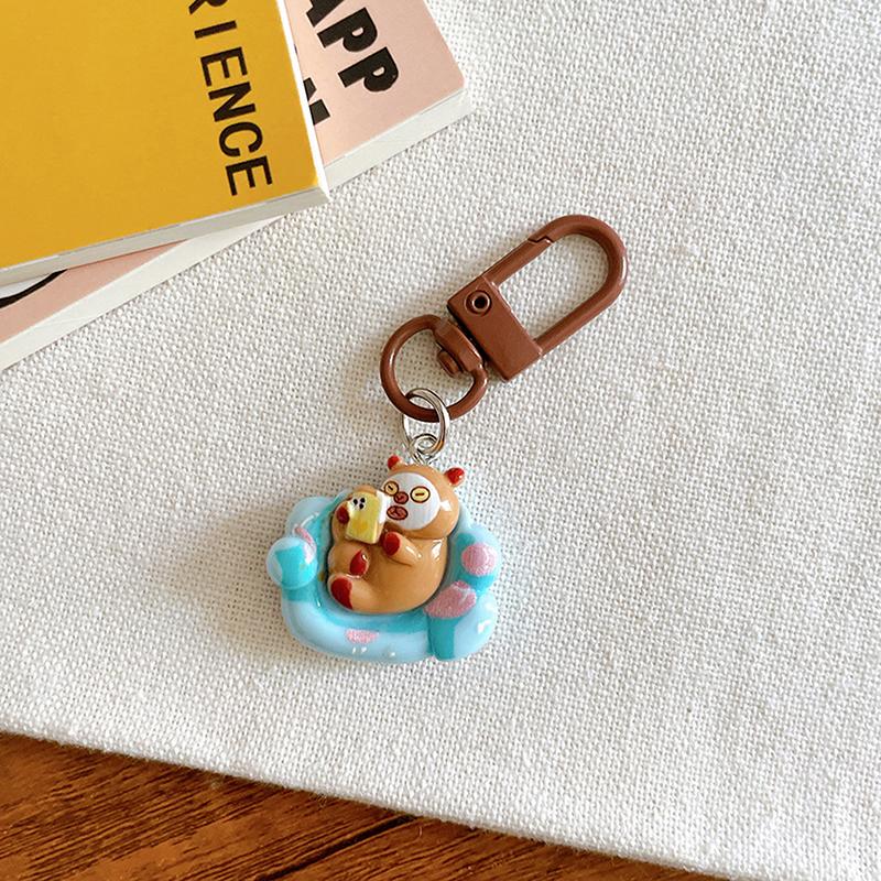 1 шт. мультяшный капибала брелок креативный капибара телефон кулон наушники чехол подвески сумка декор автомобильный брелок аксессуары