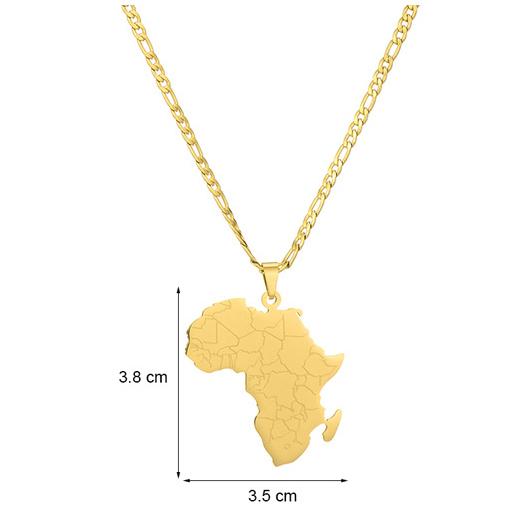 Stainless Steel Africa Map Pendant Necklaces Different Countries Jewelry for Women Men African Accessories