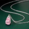 Fashion New 925 Silver Drop Pendant Necklace Exquisite Colorful Pear Shape Necklace Female All -Match Romantic Jewelry Gift