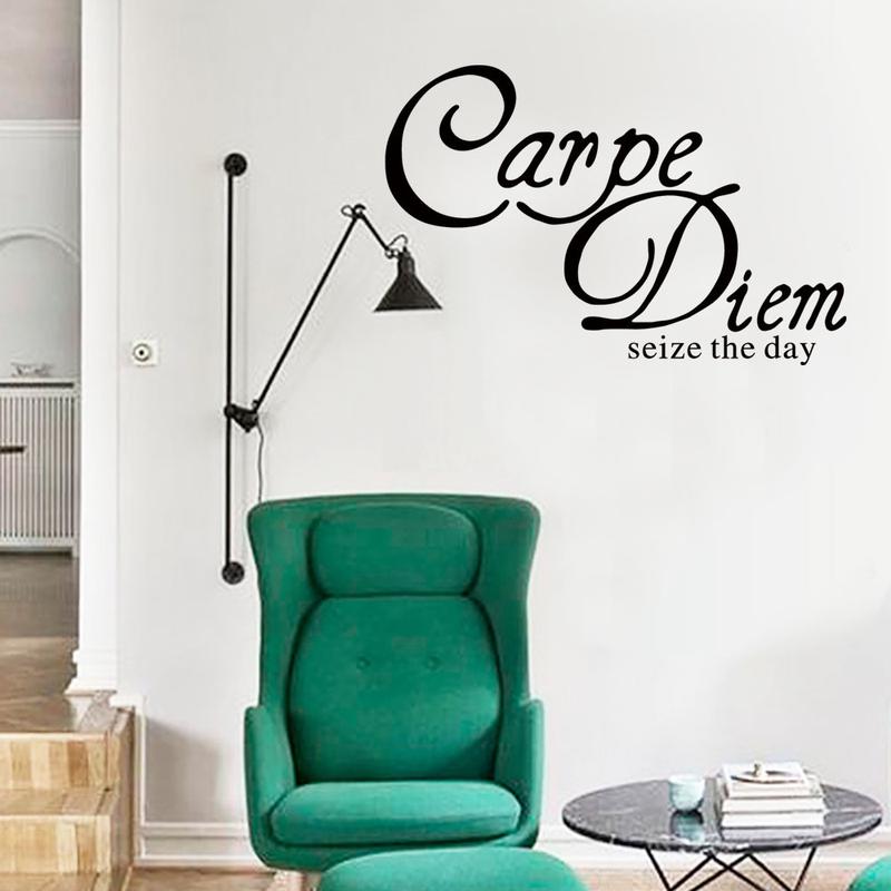 Carpe Diem Seize The Day Наклейка на стену в гостиную и спальню на английском языке