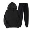 2023 Men's Solid Color Hooded Sweatshirt & Pants Casual Sports Set