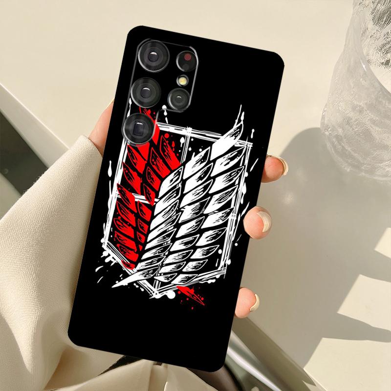 Логотип аниме «Атака титанов» для Samsung Galaxy S22 Ultra S21 S20 FE S8 S9 S10 Note 10 Plus Note 20 Ultra Phone Case