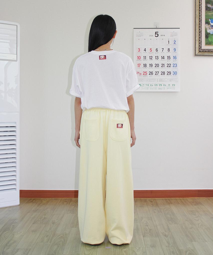 RONRON Betty Boop Lettering Sweat Jogger Pants Soft Yellow