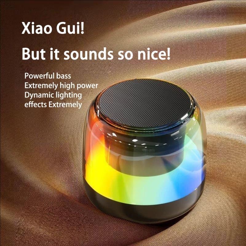 Портативная Bluetooth-совместимая колонка с 360° объемным звуком, глубоким басом, светодиодной подсветкой, аккумулятором 800 мАч, поддержкой USB и TF-карты для вечеринки на открытом воздухе