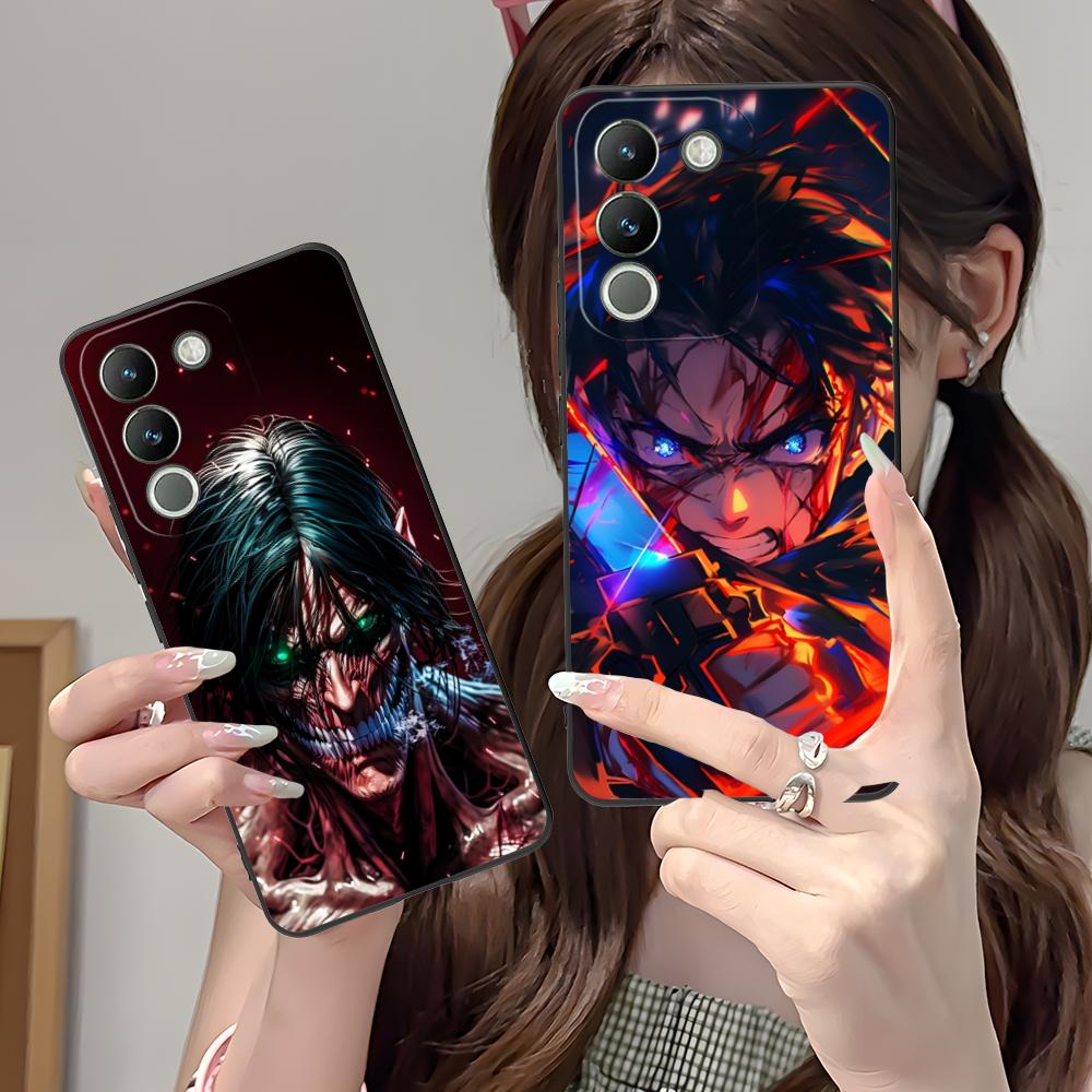 AOT Эрен Йегер Матовый ТПУ Чехол для Мобильного Телефона для VIVO Y77 76 75 74 73 72 58 56 55 51 50 38 36 Y19 Y18 Y03 Y01 5G Цветная Крышка
