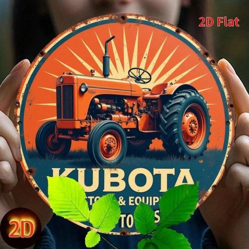 Винтажная металлическая жестяная табличка с изображением трактора Kubota, ретро-декор для стены с сельскохозяйственной техникой, для гаража, мужской комнаты