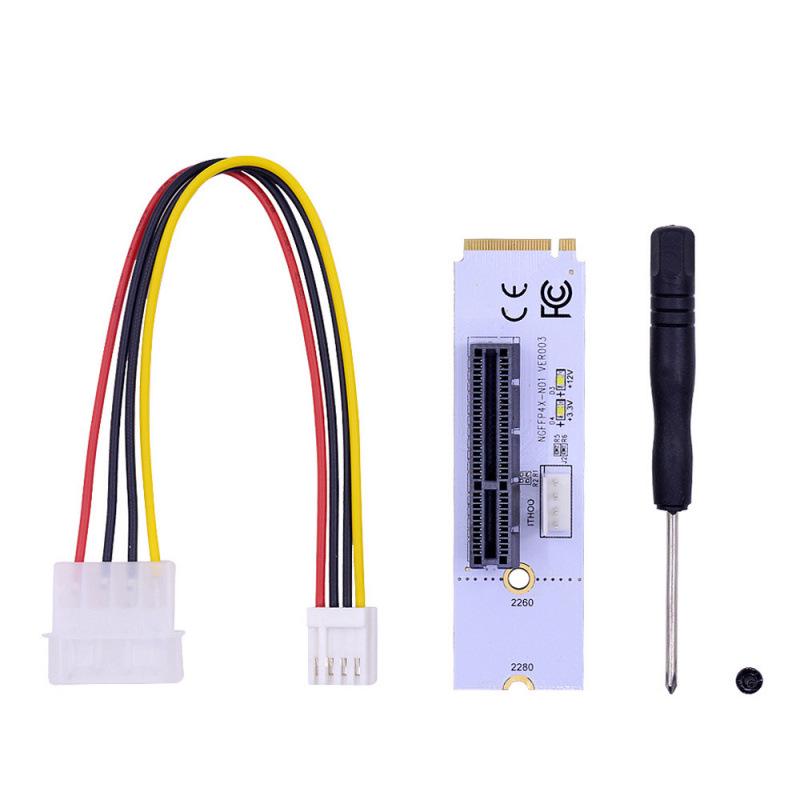 New M.2 Key M to PCIe 4X Card Adapter with NVMe and 4X Signal, LED Indicator