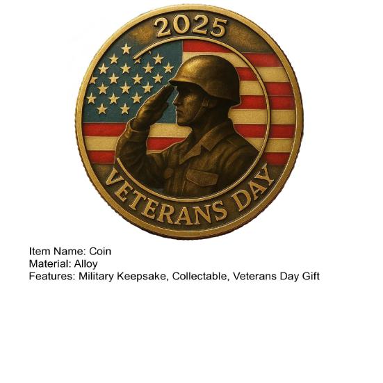 Veterans Tribute Coin Military Challenge Coin Commemorative Appreciation Coin Veterans Day Gift for Men Women Soldiers