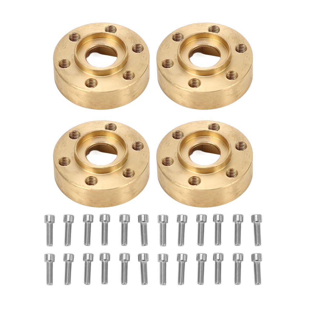 4PCS RC Wheel Hex Hub Adapter 1.9 2.2in Rustproof Widen Brass Wheel Weights for RC Crawler 9mm