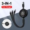 Автомобильный USB-кабель 3 в 1 Type C Micro USB для быстрой зарядки телефонов Для Mercedes Benz AMG A B E S Класса W222 W204 W214 W168 CLE CLA