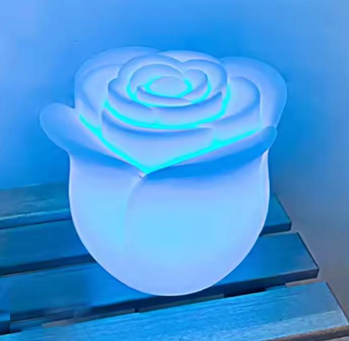 Bar Rose Motif Lights Rechargeable Rose-shaped Table Lamp Colorful Remote Control Decoration Bedside Light