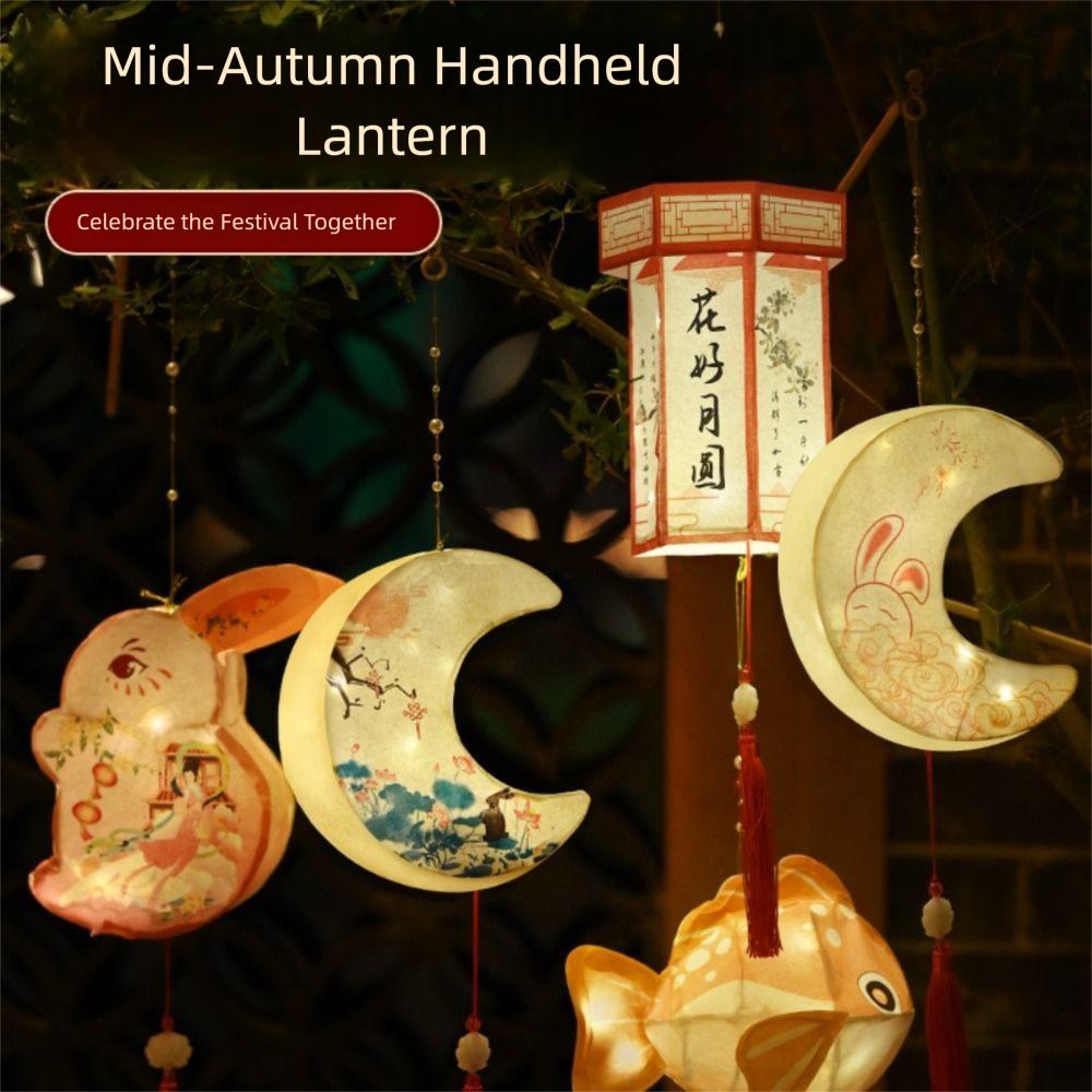 Chinese Style Festival Lantern Material Kit Paper Ancient Style Handheld Lantern Women Children