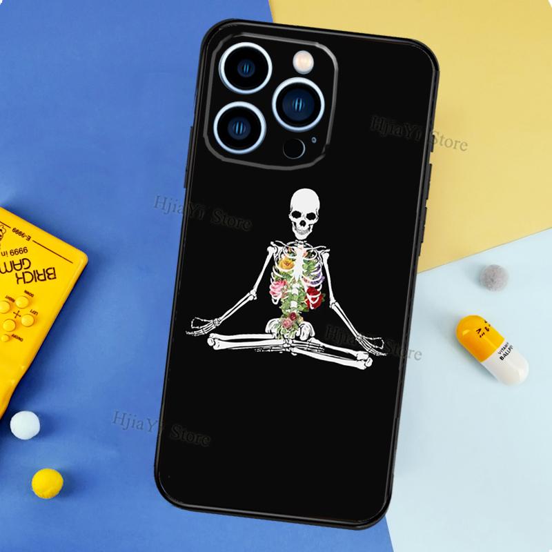 Skeleton Art Case For iPhone 11 14 15 16 Plus Soft Phone Cover For iPhone XR X XS 12 13 Pro MAX Mini