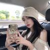 Knit Trendy Japanese Beanie For Winter Women Warm Medium Size Hat Acrylic