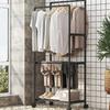 Clothes Racks Multi-layer Storage Easy To Install Coat Rack with Shelves Standing Wheels Hall Furniture Bedroom Storage Shelf