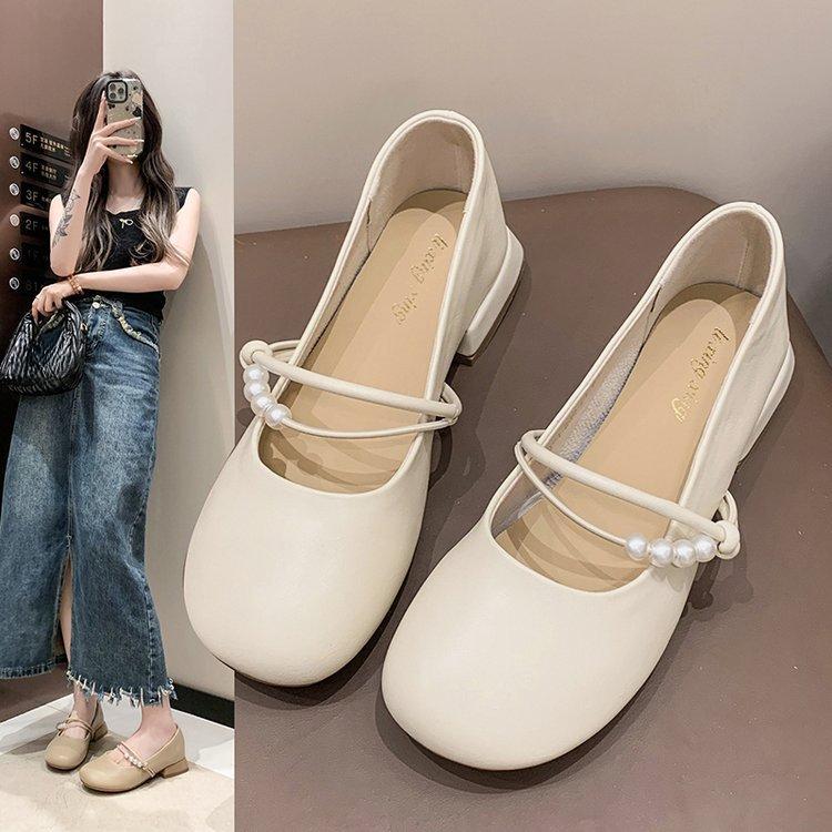 Мягкая подошва с круглым носком и тонкими туфлями Мэри Джейн. Элегантные туфли для бабушки на весну и лето.