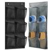 Настенный органайзер для мелочей с 6 отделениями, из нетканого материала, для хранения в шкафу, карман из сетки, прозрачный, подвесной, над дверью, тканевый ящик