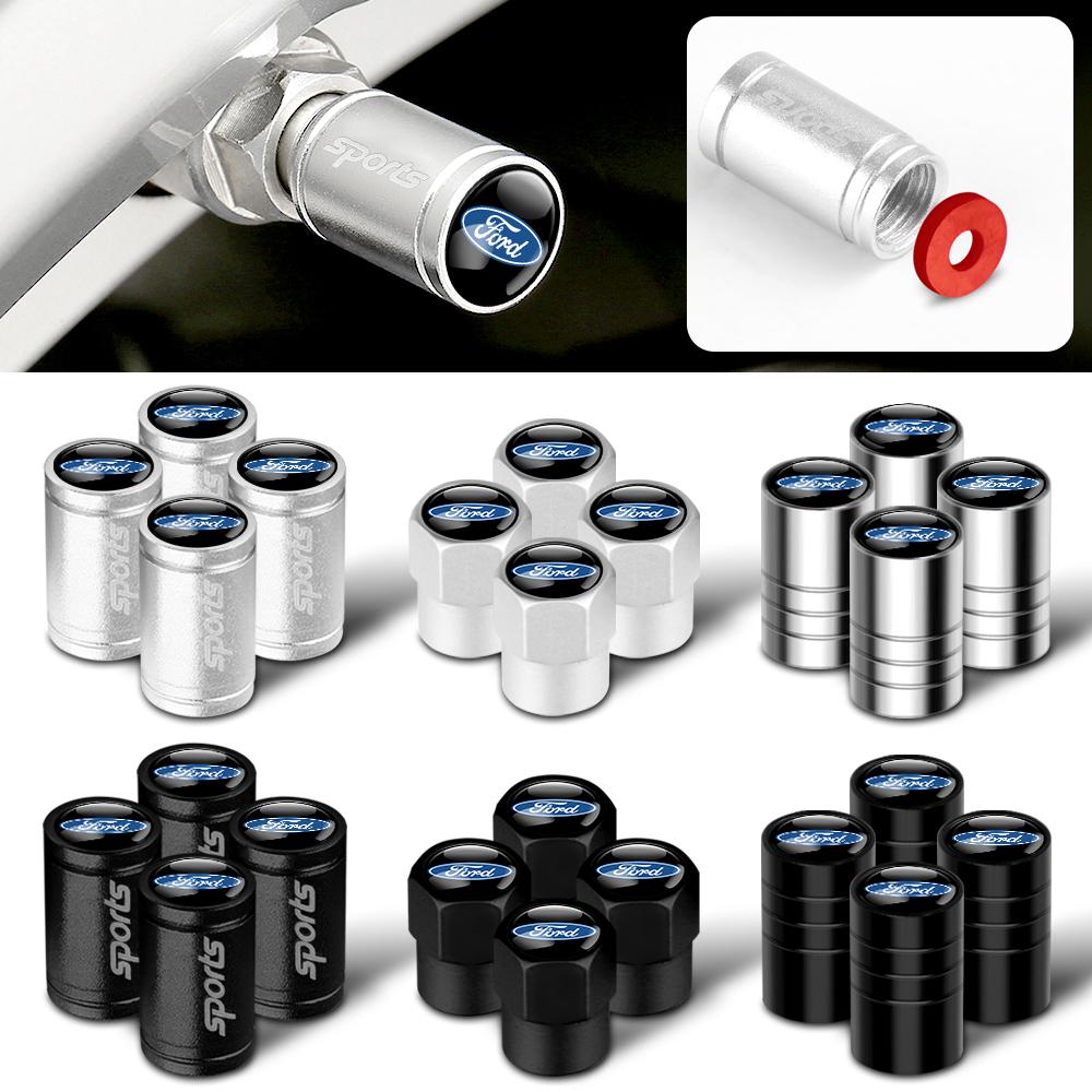 4Pcs Car Accessories Metal Alloy Tire Valve Tyre Stem Air Caps For Ford Focus 2 3 1 MK2 MK3 MK1 Fiesta Ranger Mondeo Fusion Kuga