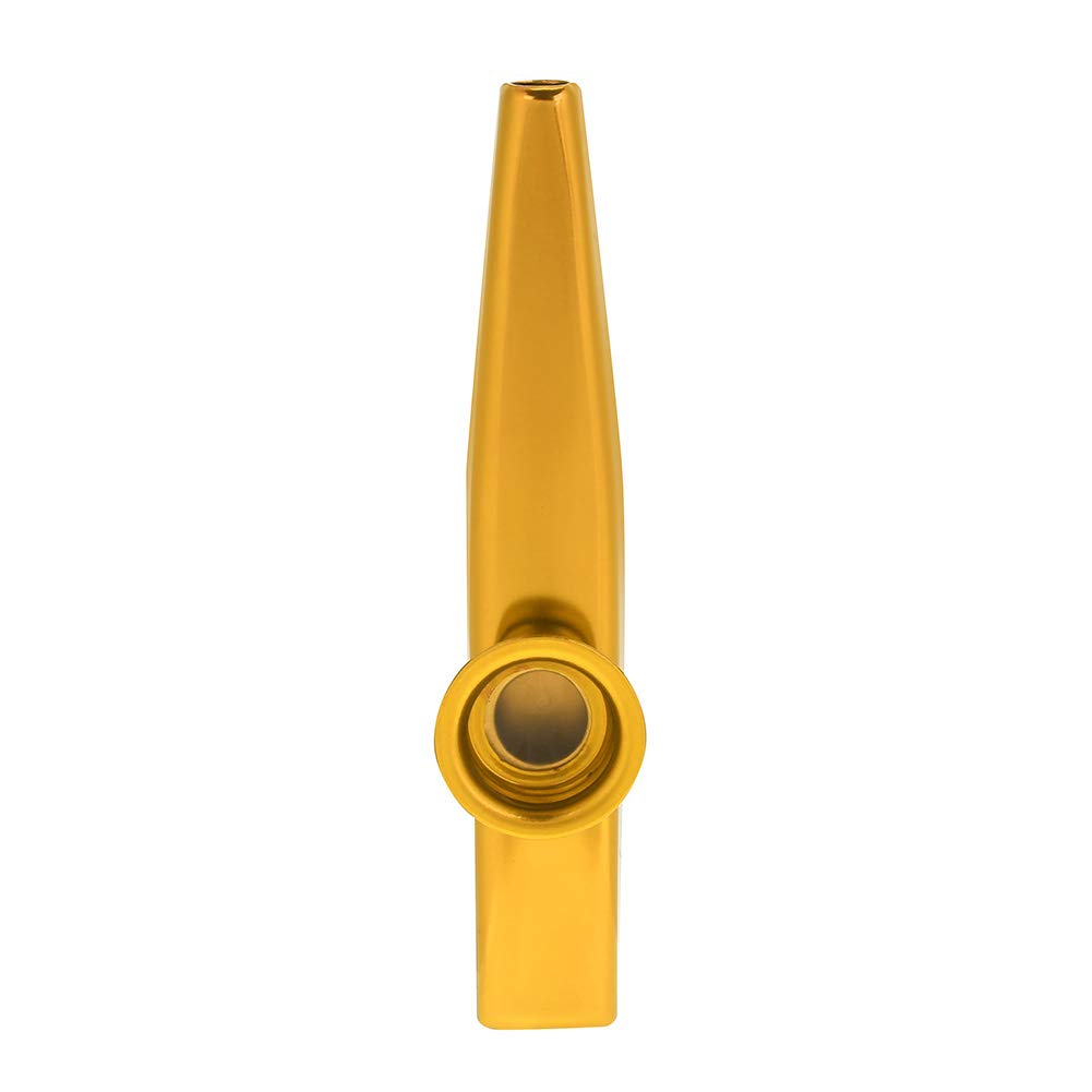 Kazoo Instrument for Music Lovers Aluminum Kazoo Kazoo Humming Whistle Instrument That Can Be Played Solo Band Party Accompaniment Whistle (Gold)