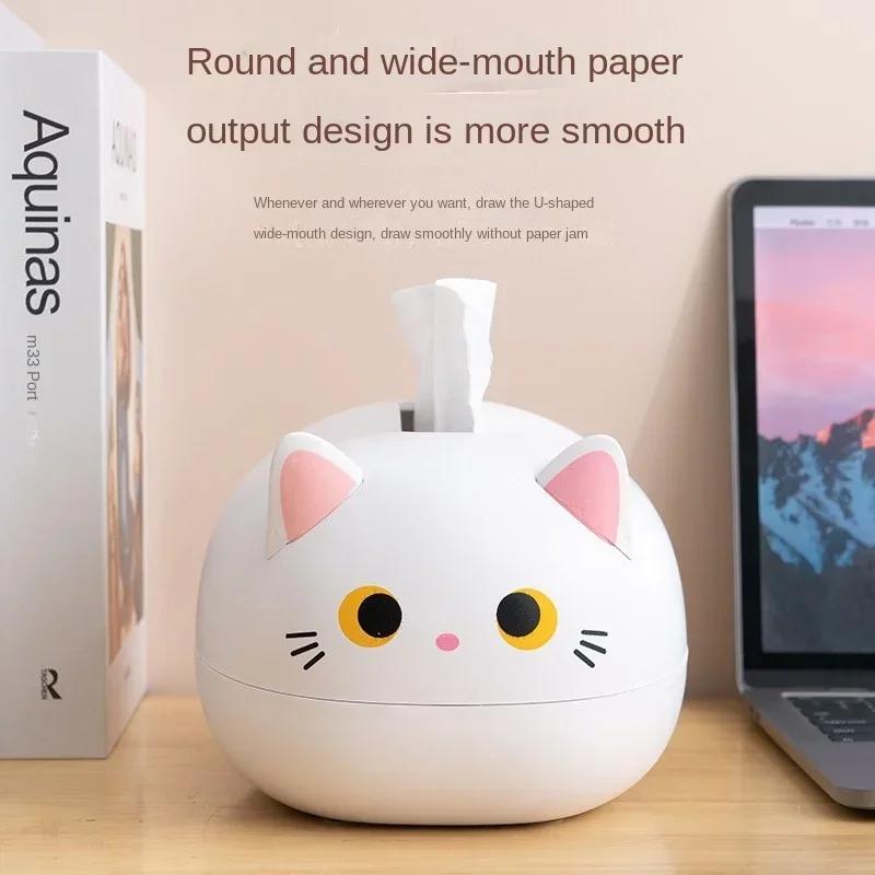 Kawaii Cat коробка для салфеток в гостиной, коробка для хранения салфеток, кухонный контейнер для бумаги, настольный держатель для туалетной бумаги для ванной комнаты, общежития