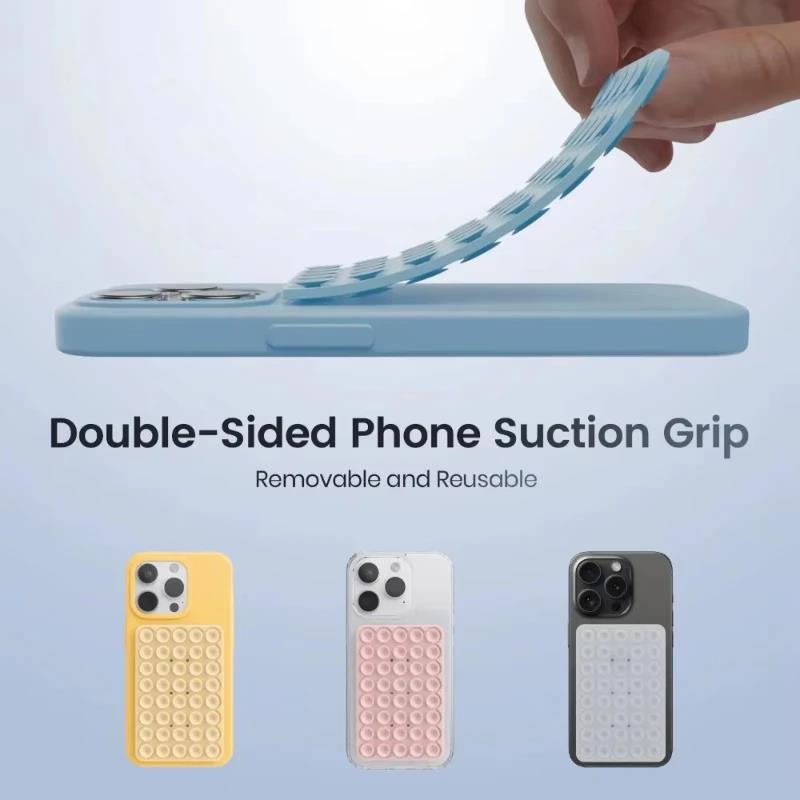 Dual‑Sided Silicone Suction Phone Case Mount Removable Reusable Non‑Slip Rubber Suction Pad For Selfie Video Shooting Phone Secure Fixing Content