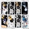 Милый чехол-накладка с изображением астронавта для Apple iPhone 14 11 13 12 Pro 7 XR X XS Max 8 Plus 6 6S 14Pro, черный мягкий чехол для телефона