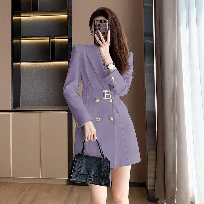 Women's French Style Double-breasted Suit for Spring and Autumn