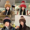 Knit Hat Women Acrylic Material Breathable Windproof Winter Fashionable Autumn