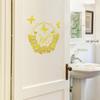 Tj9012 Creative Bronzing Flower Butterfly English Door Sticker Decoration Bathroom Living Room Background Self-Adhesive Wall Sticker