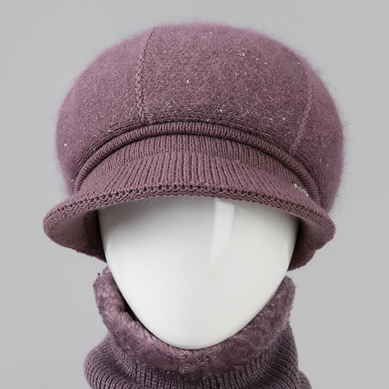 In the elderly mother hat ladies winter knitted basin hat old lady grandma plush warm wool hat cold