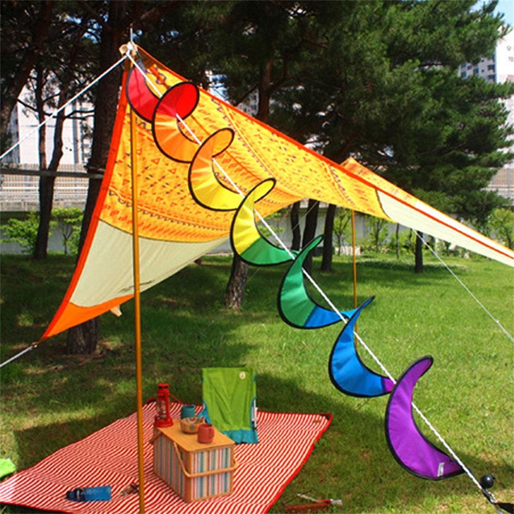 Spiral Rainbow Wind Strip Windmill Colorful Wind Chime for Garden Home Outdoor Camping Tent