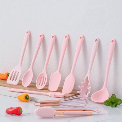 Розовые термостойкие силиконовые кухонные принадлежности, кухонная утварь с антипригарным покрытием, силиконовая лопаточка, кухонные аксессуары, набор кухонных инструментов