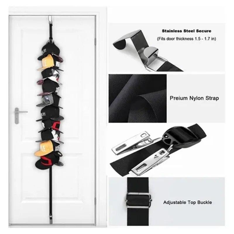 Подвесные органайзеры для шляп для спальни, шкафа, экономия места, настенная дверная полка для хранения бейсболок, фетровые держатели для хранения, крючок для шляпы