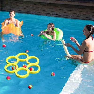 Водные виды спорта для бассейна, игрушки для детей и взрослых, поплавки из пенопласта для бассейна с 12 красочными мячами для подбрасывания, аксессуары для вечеринок по плаванию