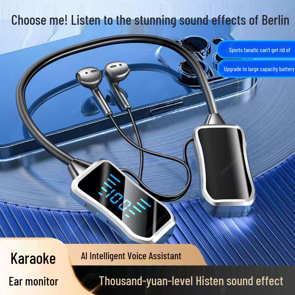 Bluetooth-наушники с шейным ободком, шумоподавлением, большой батареей и светодиодным дисплеем