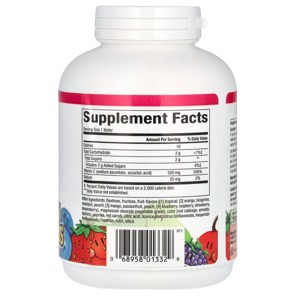 Natural Factors Chewable Vitamin C 500mg, Mixed Fruit Flavors, 90 Wafers