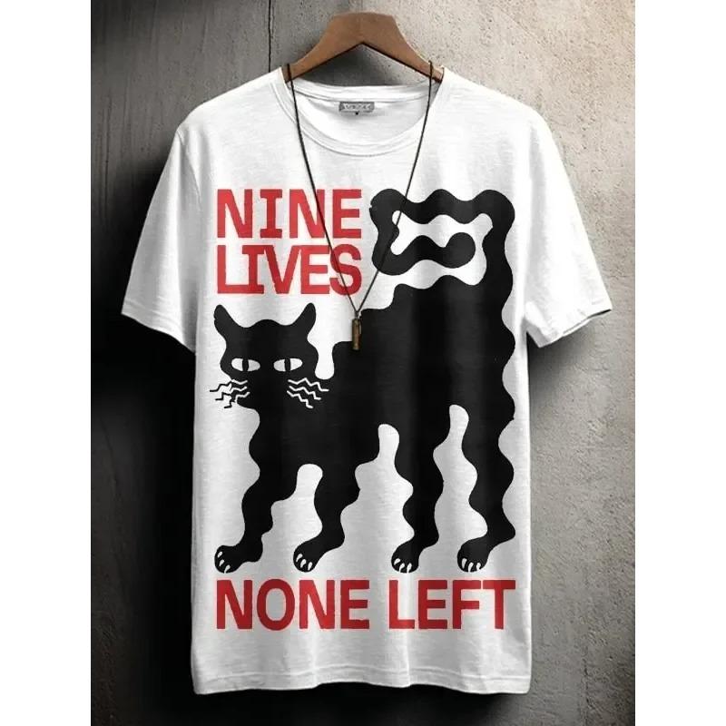 Men's Funny 3D Fantasy Animal Cat Dinosaur Print T shirt Loose Men Short Sleeve Cartoon Tees Outdoor Casual Streetwear Party Top