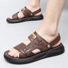 Модные летние сандалии мужские уличные мужские сандалии из высококачественной кожи, мягкие повседневные туфли, нескользящие, открытые, пляжные сандалии, мужские сандалии