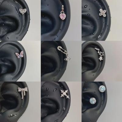 Панк-мода титановые стальные серьги-косточки: Крутая коллекция сережек для пирсинга улитки