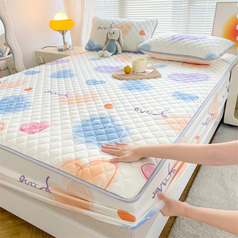 Антибактериальный комплект из трех предметов из хлопка и сэндвича. Утолщенное хлопковое покрывало, матрас с хлопковым нескользящим защитным чехлом Simmons.