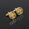 Gold Hollow Cufflinks Men'S Shirt Retro French Sleeve Nails Round Premium Business Men'S Cufflinks