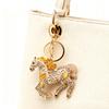 Keychain Pendant Sparkling Rhinestones Horse Design Metal Keyring Decorative Key Holder Friends